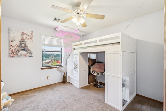 7921 NW 40th St, Bethany, OK 73008 - bedroom featuring carpet flooring, baseboards, and a ceiling fan