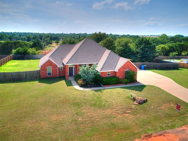 12275 Autumn Brk, Guthrie, OK 73044 - view of front of house with concrete driveway and brick siding