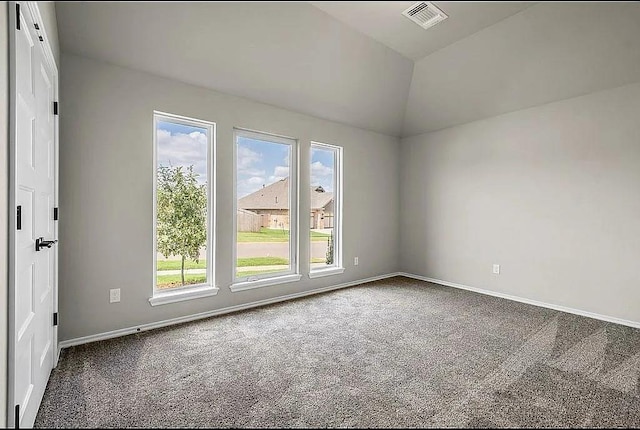 3921 Bandera Trl, Norman, OK 73071 - carpeted spare room with healthy amount of natural light, baseboards, and vaulted ceiling