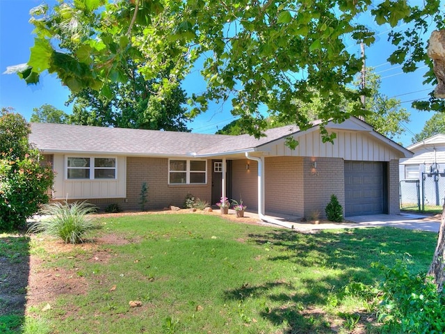 7624 NW 14th Ter, Oklahoma City, OK 73127 - single story home with brick siding, an attached garage, concrete driveway, and roof with shingles