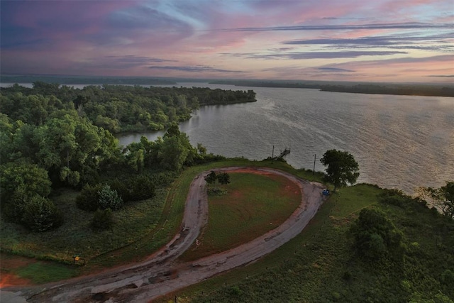 109 Cowan Ave, Fort Cobb, OK 73038 - aerial view at dusk of a water view