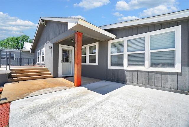 109 Cowan Ave, Fort Cobb, OK 73038 - property entrance featuring a patio area and a deck