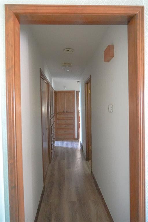 2313 SW 91st St, Oklahoma City, OK 73159 - hallway featuring light wood-style flooring and baseboards