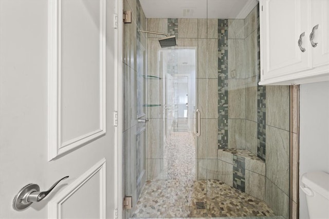 14705 Longford Way, Edmond, OK 73013 - bathroom with a stall shower and toilet