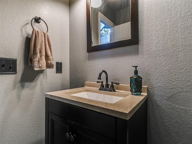 13005 Willowcrest Ln, Oklahoma City, OK 73170 - bathroom with vanity and a textured wall