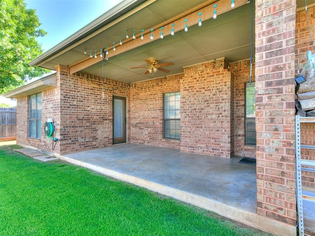 13005 Willowcrest Ln, Oklahoma City, OK 73170 - view of patio / terrace with a ceiling fan