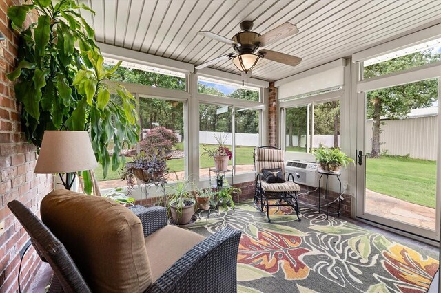 910744 S 3440th Rd, Chandler, OK 74834 - sunroom / solarium with a ceiling fan and plenty of natural light