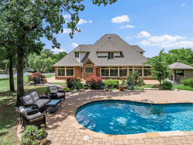910744 S 3440th Rd, Chandler, OK 74834 - swimming pool featuring a patio area and outdoor lounge area