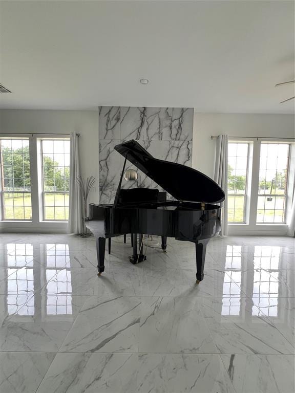 1030 Belmonte Ct, Yukon, OK 73099 - living area with marble finish floors