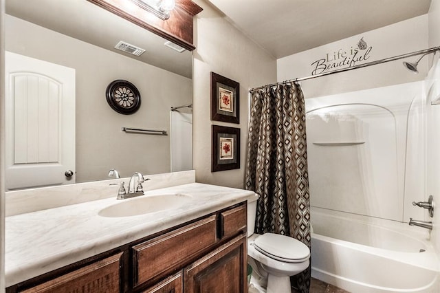 11444 NW 131st St, Piedmont, OK 73078 - full bath with vanity, toilet, and shower / tub combo with curtain