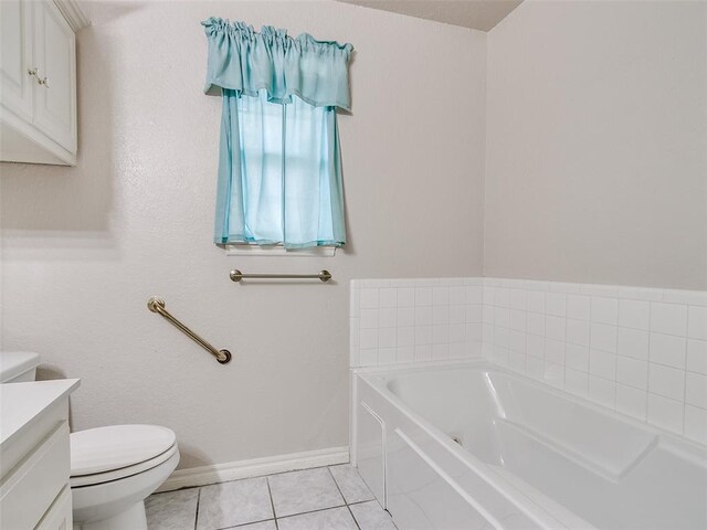105 Taos, Edmond, OK 73013 - full bath with vanity, a garden tub, and tile patterned flooring