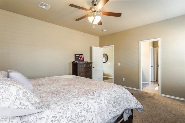 5008 Caleb St, Oklahoma City, OK 73179 - bedroom featuring carpet flooring, baseboards, and a ceiling fan