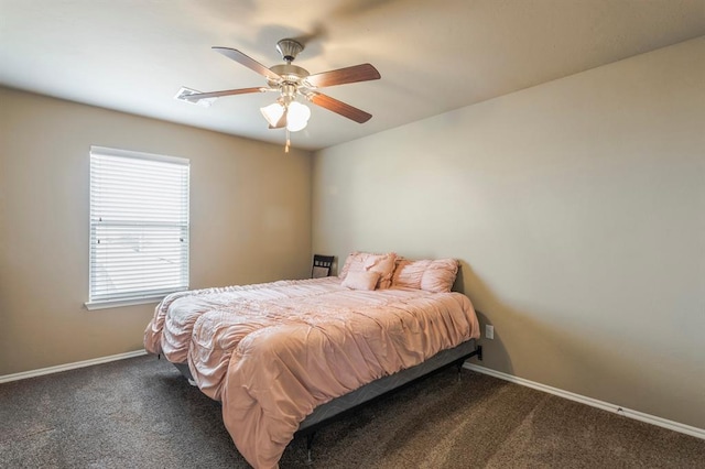 5008 Caleb St, Oklahoma City, OK 73179 - bedroom with carpet, baseboards, and a ceiling fan