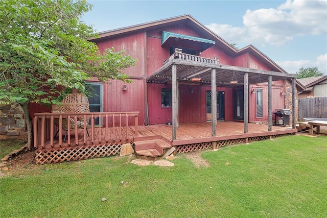 13220 Shady Tree Pl, Edmond, OK 73013 - rear view of property with a wooden deck