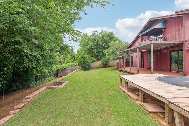 13220 Shady Tree Pl, Edmond, OK 73013 - view of yard featuring a deck and a balcony