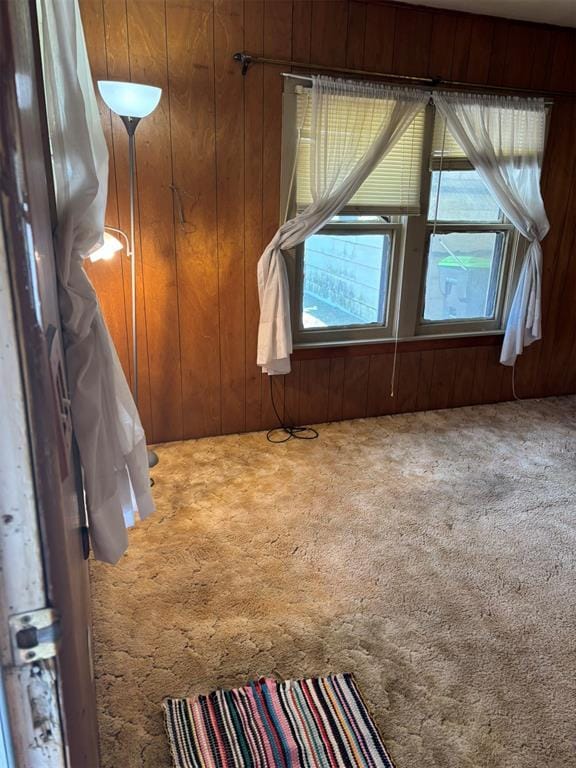 316 N Crenshaw St, Wayne, OK 73080 - unfurnished room with carpet and wood walls