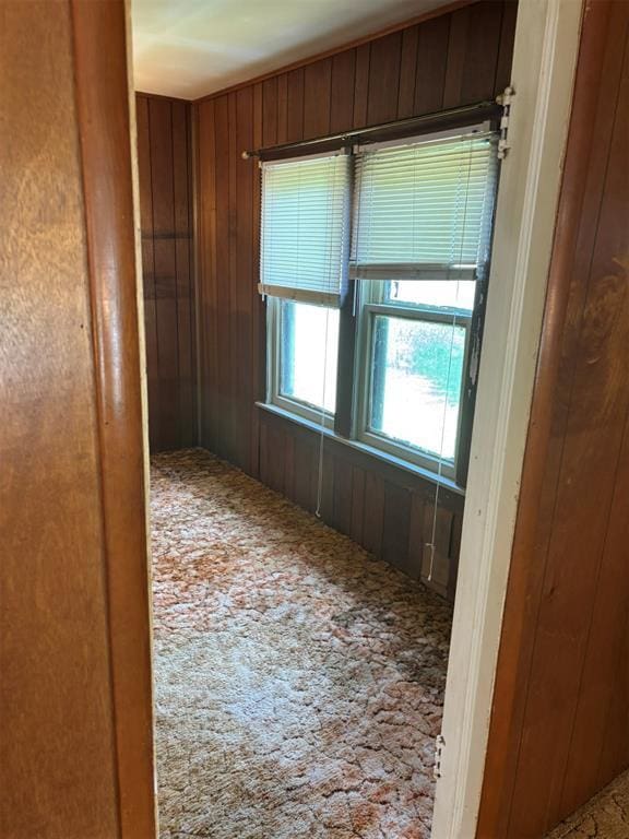 316 N Crenshaw St, Wayne, OK 73080 - carpeted spare room featuring wooden walls