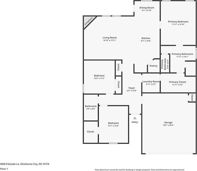 3909 Palisade Ln, Oklahoma City, OK 73179 - property floor plan