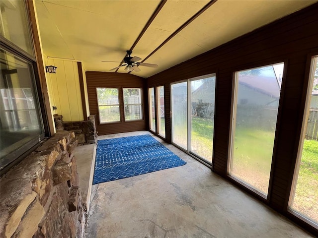 74 Fox Run Cir, Jenks, OK 74037 - unfurnished sunroom with vaulted ceiling and unfinished concrete flooring