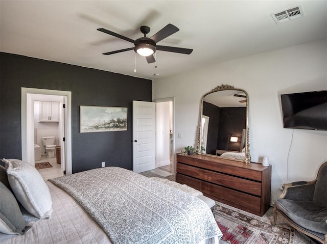 11611 Carefree Ln, Shawnee, OK 74804 - bedroom with ceiling fan and ensuite bathroom