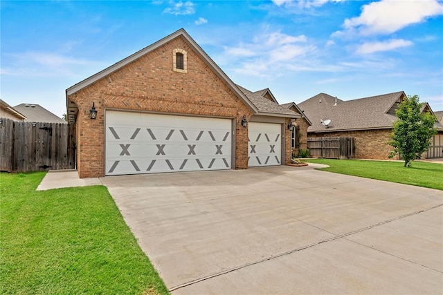 4813 Hidalgo Ave, Mustang, OK 73064 - view of front of house with brick siding, a garage, and concrete driveway