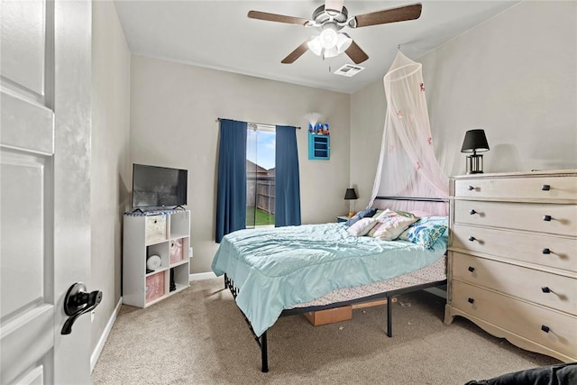 4813 Hidalgo Ave, Mustang, OK 73064 - carpeted bedroom featuring baseboards and ceiling fan