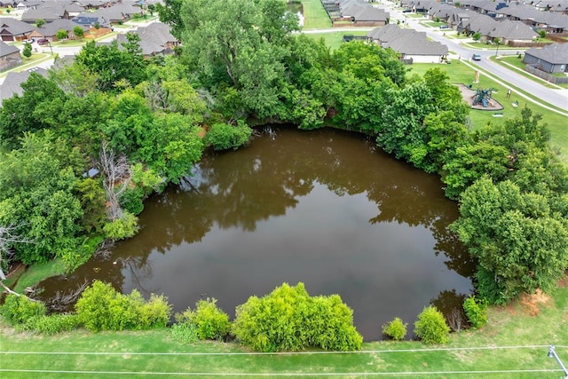 4813 Hidalgo Ave, Mustang, OK 73064 - aerial perspective of suburban area featuring a large body of water