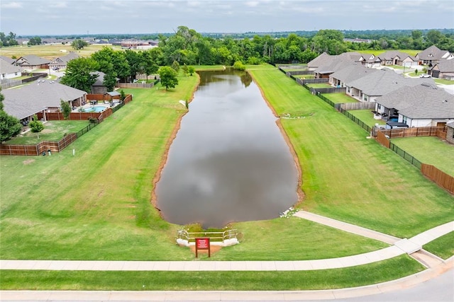 4813 Hidalgo Ave, Mustang, OK 73064 - aerial perspective of suburban area featuring a nearby body of water