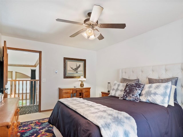 205 W Waterfront Dr, Tuttle, OK 73089 - bedroom featuring carpet, ceiling fan, and baseboards
