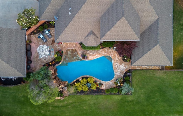 205 W Waterfront Dr, Tuttle, OK 73089 - aerial view of property's location with a pool area