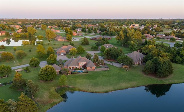205 W Waterfront Dr, Tuttle, OK 73089 - aerial view at dusk of a water view