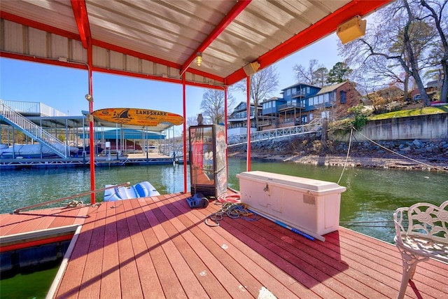926 Park Cove Ln, Eucha, OK 74342 - dock featuring a water view and stairs