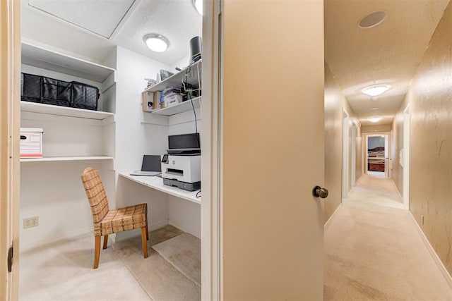 1736 Bryant Cir, Norman, OK 73026 - office area with carpet flooring, a textured ceiling, and baseboards