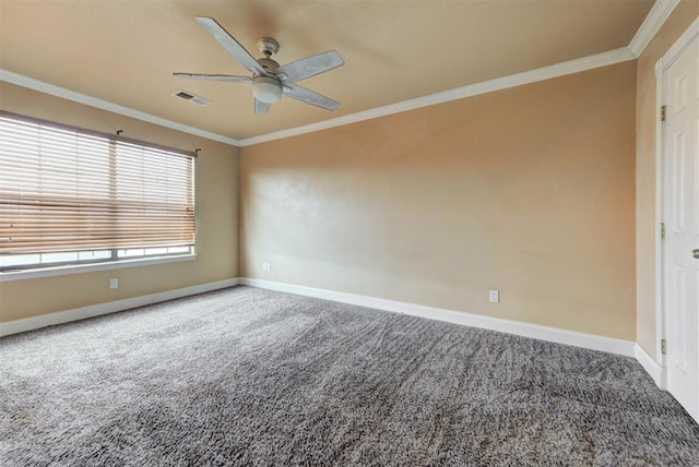846 Two Forty Pl, Oklahoma City, OK 73139 - carpeted spare room with a ceiling fan and crown molding