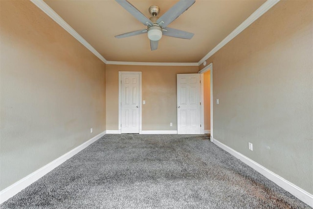 846 Two Forty Pl, Oklahoma City, OK 73139 - carpeted spare room with a ceiling fan and ornamental molding