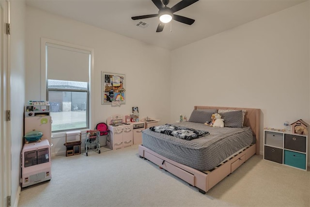 6524 NE 96th Cir, Oklahoma City, OK 73151 - bedroom featuring light carpet and a ceiling fan