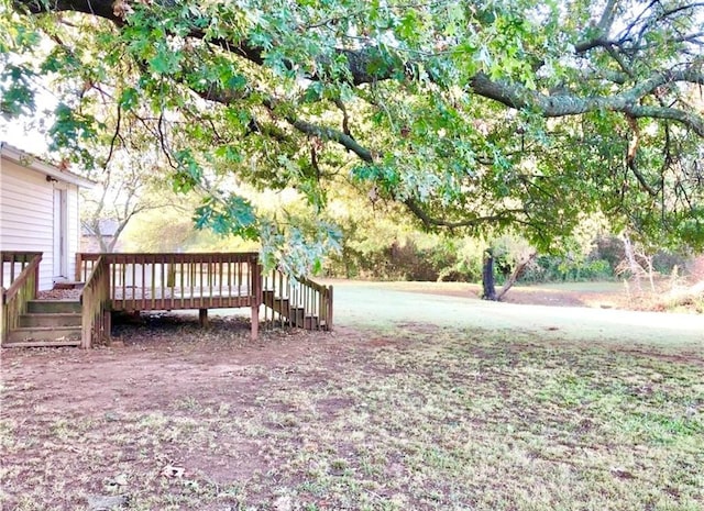 16204 Gaddy Rd, Shawnee, OK 74801 - view of yard featuring a wooden deck