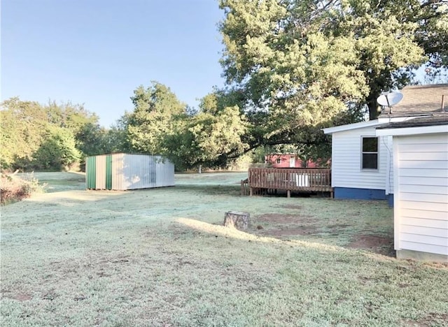 16204 Gaddy Rd, Shawnee, OK 74801 - view of green lawn with a deck