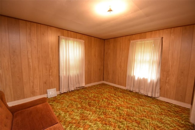220 E Tiger Ave, Wetumka, OK 74883 - empty room featuring wood walls