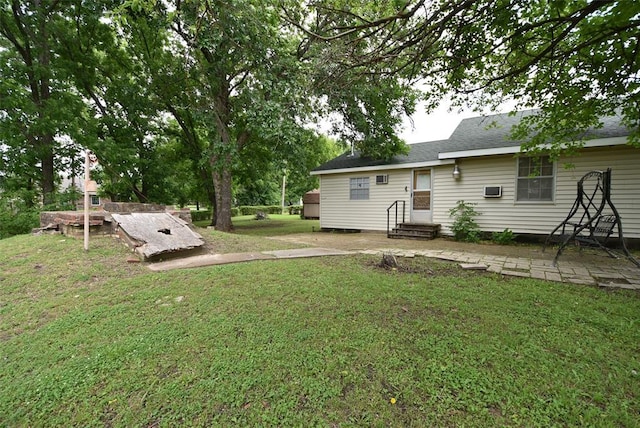 220 E Tiger Ave, Wetumka, OK 74883 - view of green lawn featuring entry steps