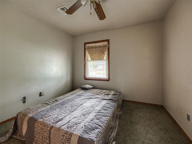 3236 SW 37th St, Oklahoma City, OK 73119 - carpeted bedroom featuring baseboards, ceiling fan, and a textured wall