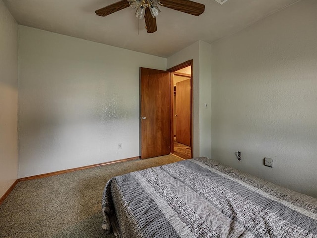 3236 SW 37th St, Oklahoma City, OK 73119 - carpeted bedroom with baseboards and a ceiling fan