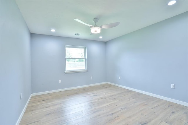 336 N Sherry Ave, Norman, OK 73069 - spare room with a ceiling fan, light wood-type flooring, and recessed lighting