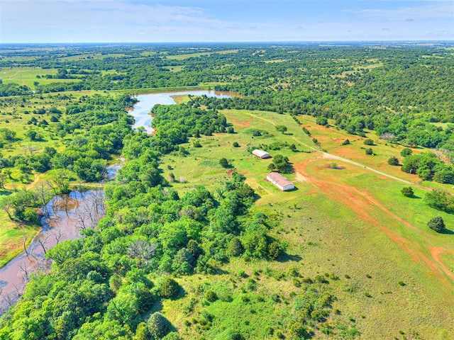 19108 Finn Ridge Rd, Purcell, OK 73080 - bird's eye view of a large body of water and a heavily wooded area
