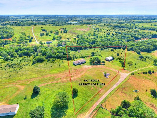 19108 Finn Ridge Rd, Purcell, OK 73080 - overview of rural landscape with property parcel outlined