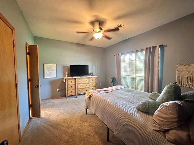 12 Northwood Dr, Shawnee, OK 74804 - carpeted bedroom featuring ceiling fan and baseboards