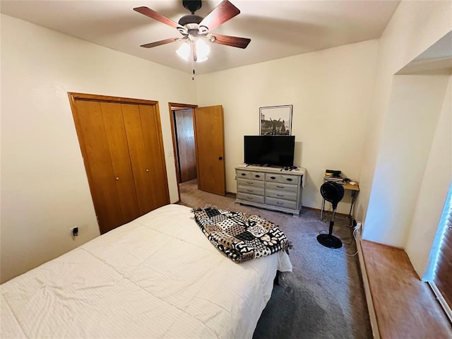 12 Northwood Dr, Shawnee, OK 74804 - carpeted bedroom featuring a ceiling fan
