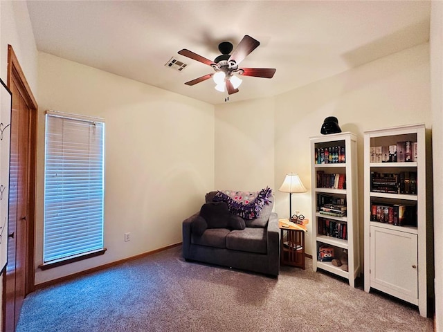 12 Northwood Dr, Shawnee, OK 74804 - sitting room featuring carpet flooring and a ceiling fan