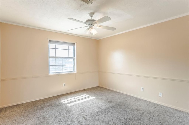 2604 N Ann Arbor Ave Unit 224, Oklahoma City, OK 73127 - carpeted spare room featuring ornamental molding and ceiling fan