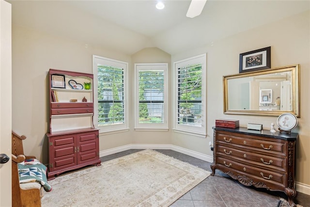 3201 Pinehurst Dr, Norman, OK 73072 - sitting room with plenty of natural light, tile patterned flooring, and lofted ceiling